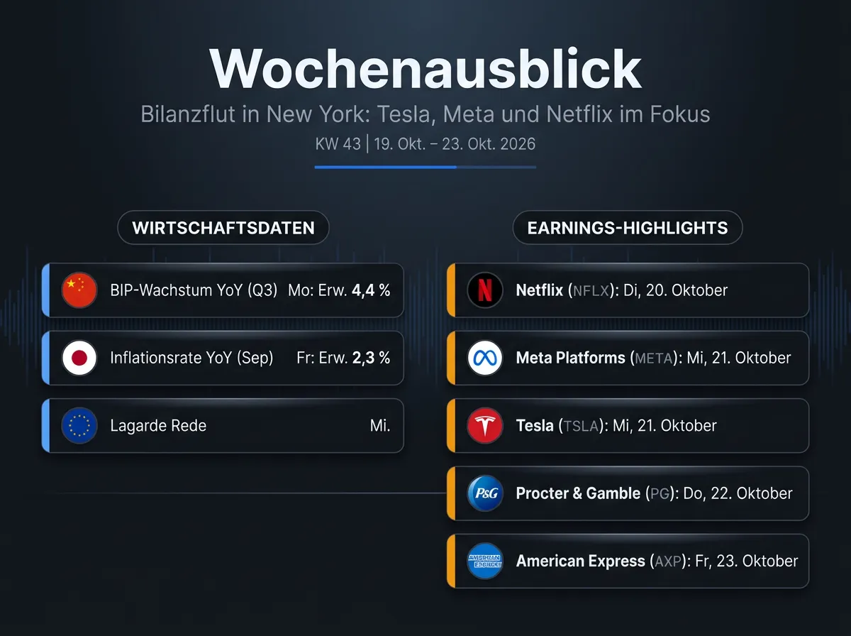 Bild Wochenausblick-Infografik: die wichtigsten Termine und Earnings der neuen Börsenwoche